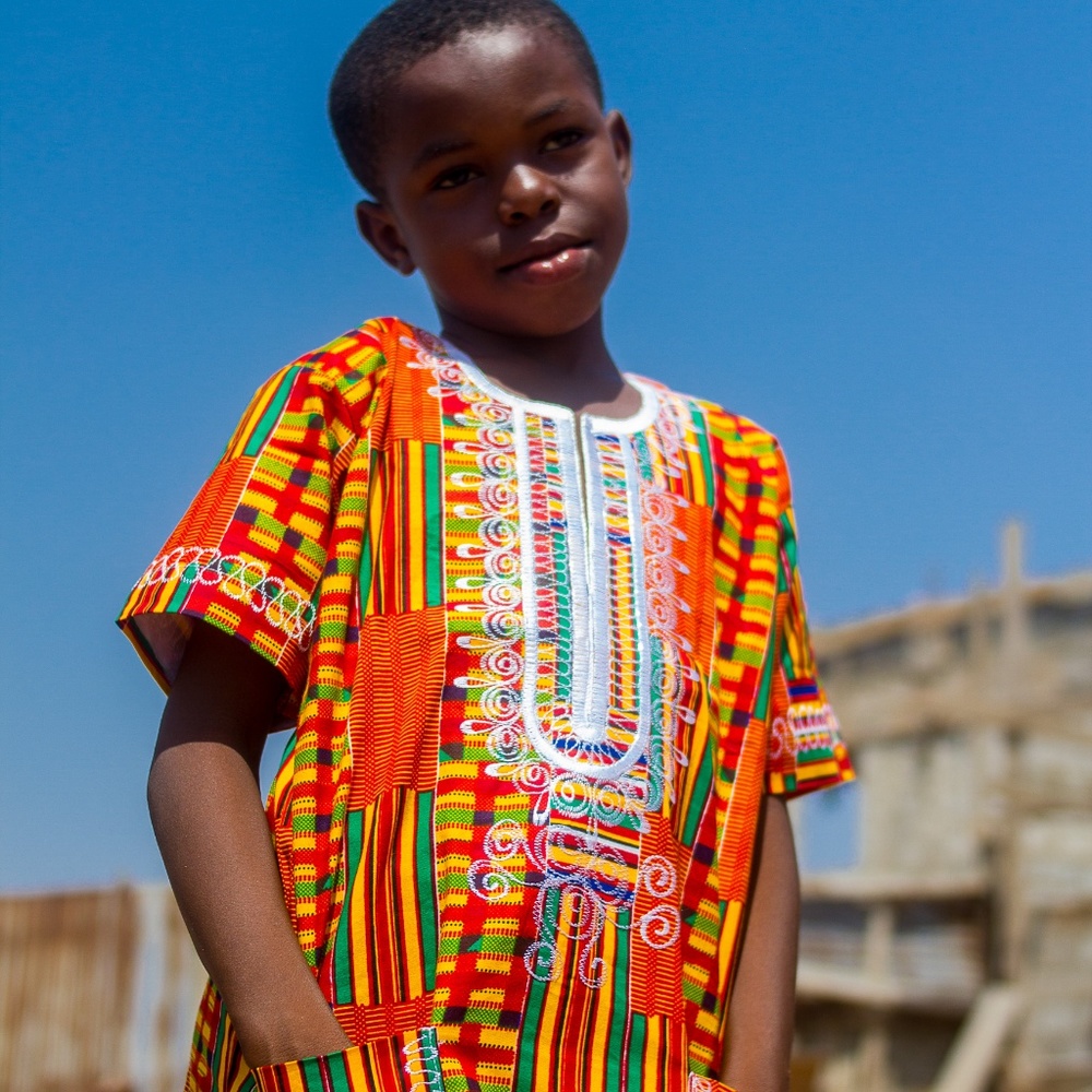 CLEARANCE- Matching Set, African Boy Kente Outfit - Picture 4 of 7